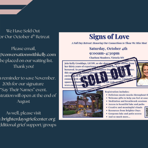 Please email info@conversationswithkelly.com to be added to our waitlist for this event.